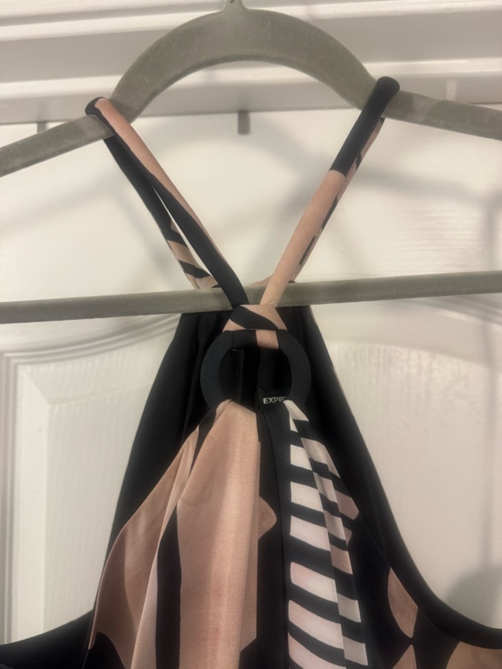 Express Black and Blush Halter Maxi Dress - Picture 5 of 16